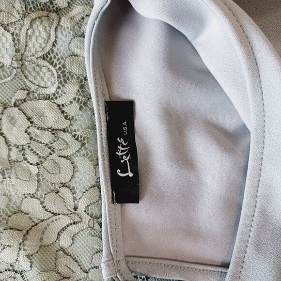 Women's Lace Overlay Midi Dress Moss Green Color Size L Sleeveless Zipper - Picture 11 of 12